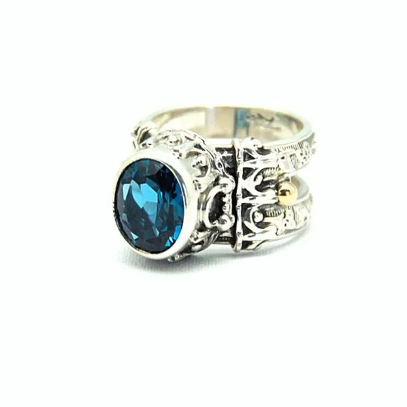 Reve Jewelry London Blue Topaz Ring - Picture 1 of 3